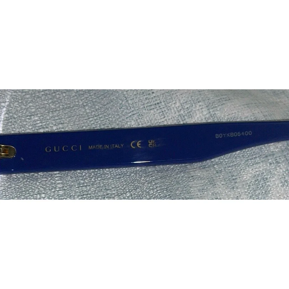 GUCCI GG1141O 002 Blue  Gold Trim 56mm Eyeglass Frames  /Sunglass Frames Only